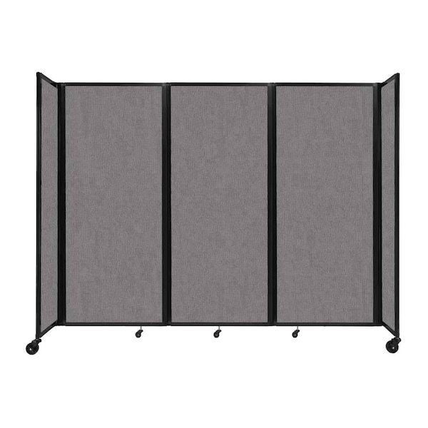 Room Divider 360 Folding Portable Partition 8'6" x 6'10" Slate Fabric